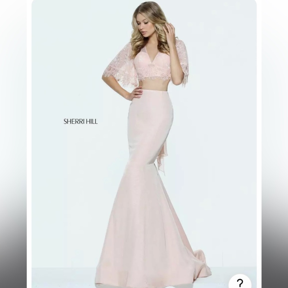 Sherri Hill Blush Pink 50877 2 Piece Mermaid Trumpet Dress